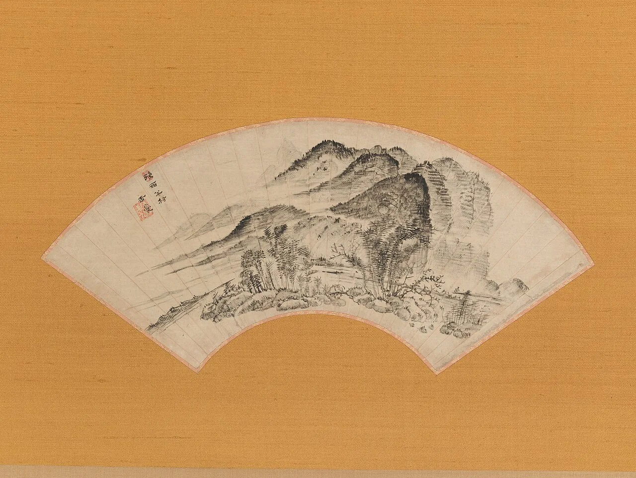 「残雨半村」図|“Lingering Rain over Half the Village” by Urakami (Uragami) Gyokudō 浦上玉堂