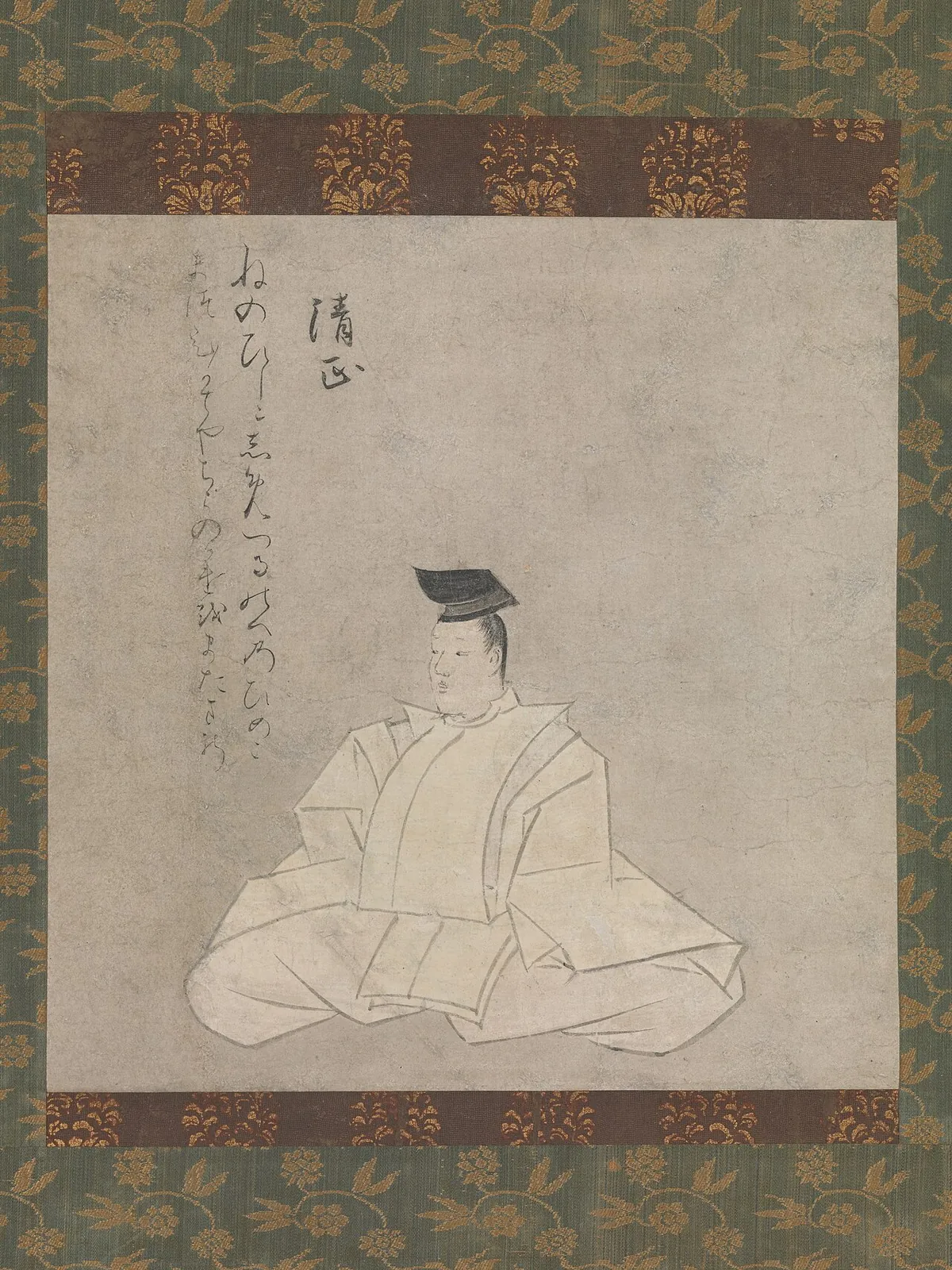 藤原清忠　「業兼本　時代不同歌合絵巻」 断簡|The Poet Fujiwara Kiyotada, from the “Narikane Version” of Thirty-six Poetic Immortals by Unidentified artist