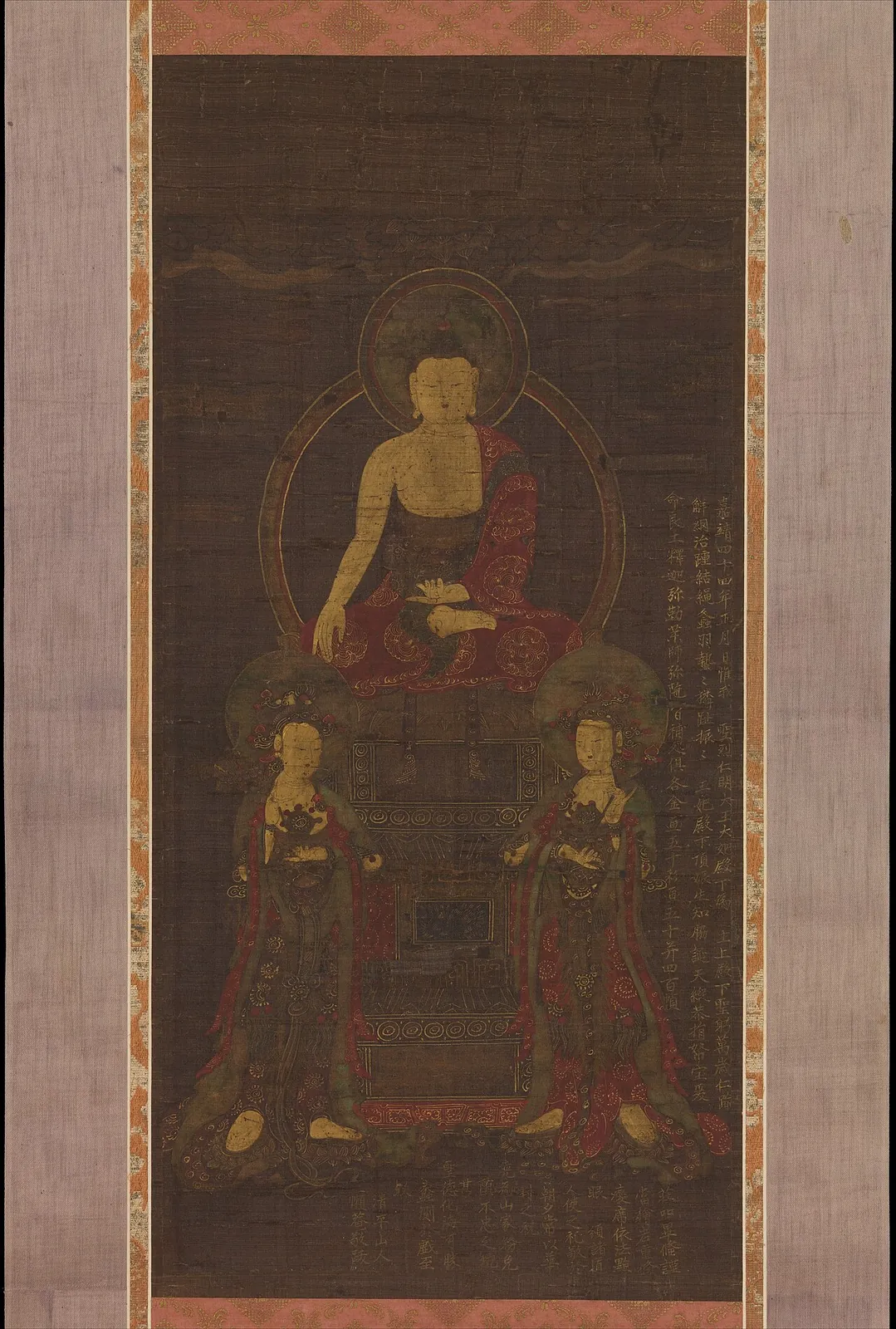 석가삼존도  조선|釋迦三尊圖  朝鮮|Shakyamuni triad by Unidentified artist